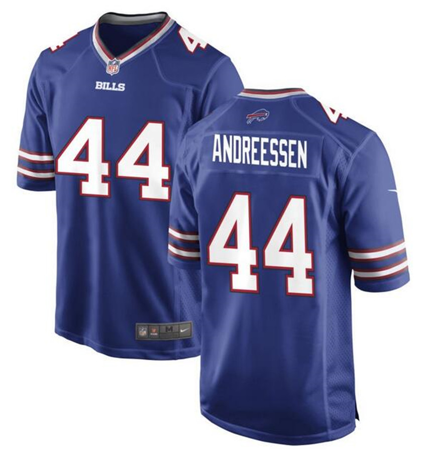 Men's Blue Buffalo Bills #44 Joe Andreessen 2024 Stitched Game Jersey